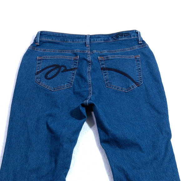 PZI Jeans Womens 12 - 30x28 Straight Distressed Raw Hem Dark Blue Wash *READ - Picture 10 of 11